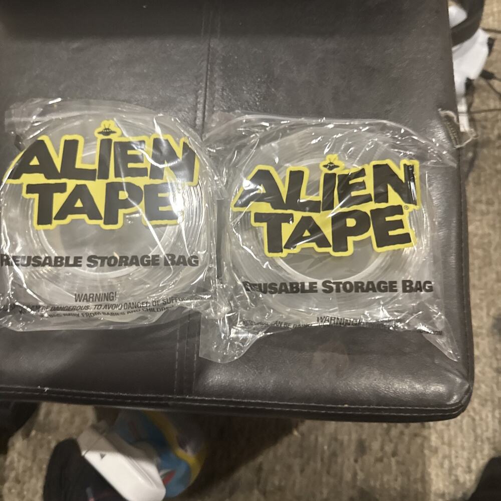 2 10 Ft Alien Tape Reusable Rolls w Nano-Grip Tech As Seen On Tv Hang Pictures